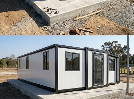 Módulo Modula Mex instalado, acabado blanco, vista lateral